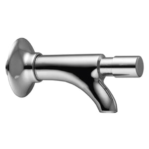 RUBINETTO A MURO CON PULSANTE FRONTALE 1/2 OTTONE CROMATO   IDRAL