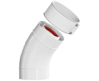 CURVA COASSIALE 45  ° C/MANICOTTO + FASCETTA BIANCA  EE ¸60/100   PUCCI SRL