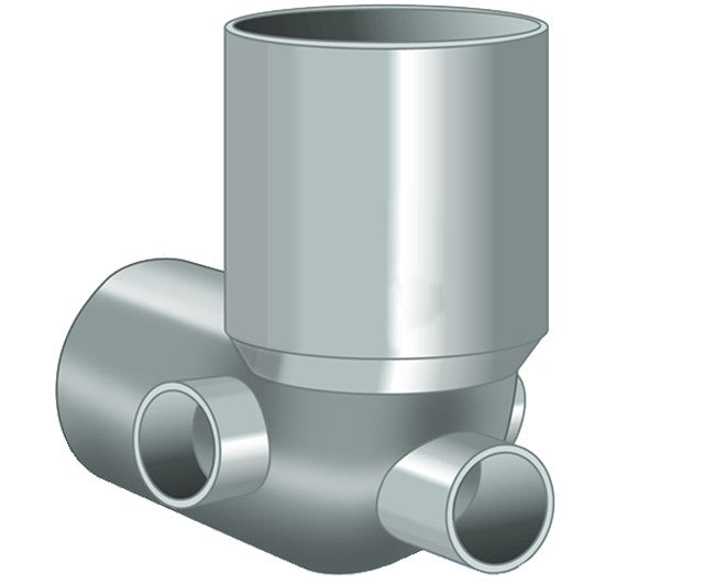 CURVA WC CON 3 ATTACCHI ø 100x40x40x40   Idroweb