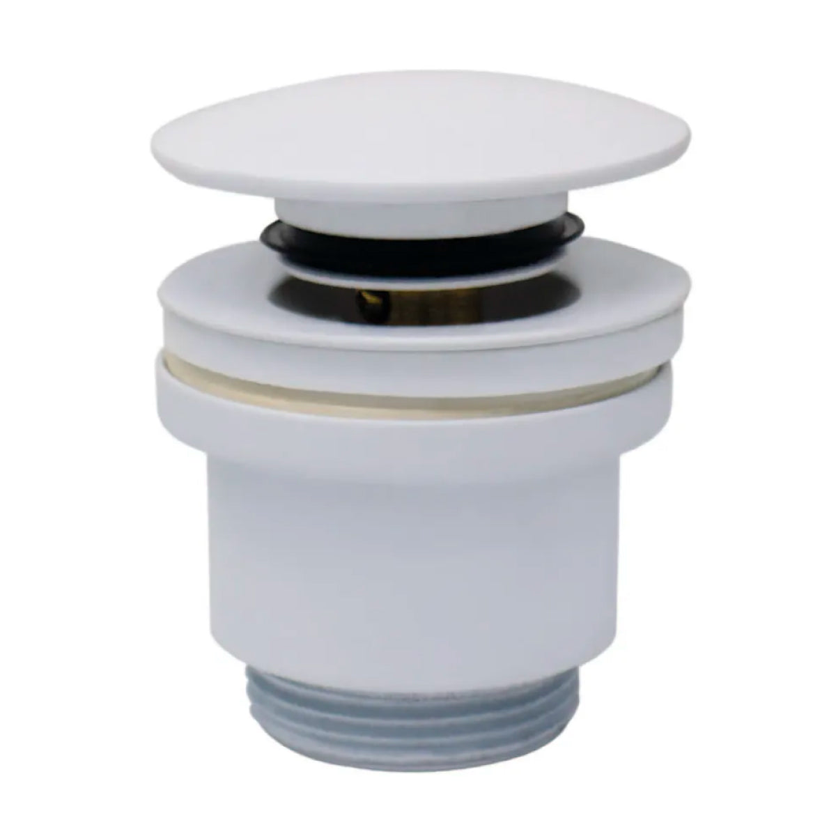 PILETTA CLICK CLACK IN OTTONE BIANCA CON TAPPO IN CERAMICA BIANCO OPACO E  VITE CENTRALE 11/4   Idroweb