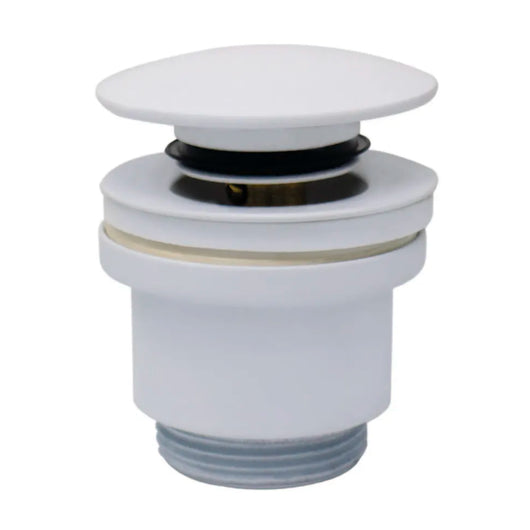 PILETTA CLICK CLACK IN OTTONE BIANCA CON TAPPO IN CERAMICA BIANCO OPACO E  VITE CENTRALE 11/4   Idroweb