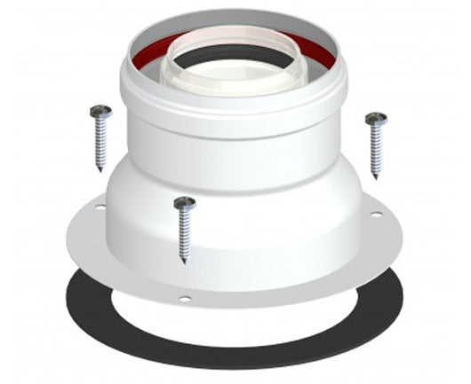 PARTENZA VERTICALE COASSIALE CON ISPEZIONE BIANCA ø60/100