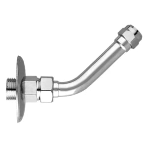 CURVETTA SOTTOLAVABO IN OTTONE CROMATO CON ROSETTA E DADO A 45  ° M 1/2*3/8  EE ¸10   LUXOR s.p.a.