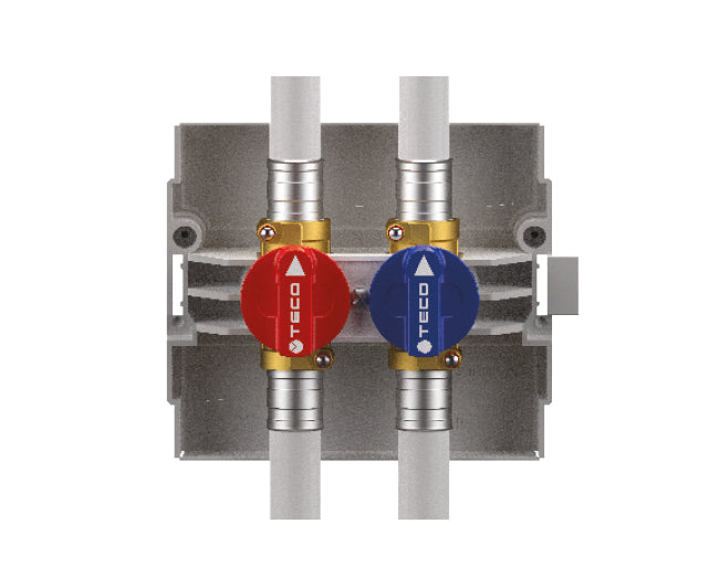 VALVOLA DI INTERCETTAZIONE DOPPIA DA INCASSO PREMONTATA PER IMPIANTI SANITARI MODELLO K4.0 ATTACCO FASTEC F13   TECO Srl