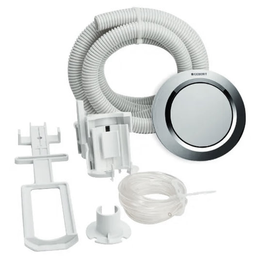 COMANDO PNEUMATICO DI RISCIACQUO AD INCASSO CON PULSANTE A PARETE CROMO   GEBERIT