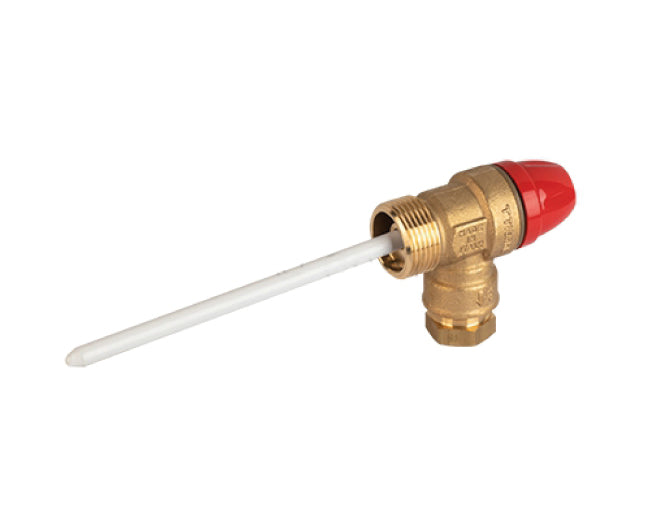 VALVOLA DI SICUREZZA COMBINATA TEMPERATURA E PRESSIONE PER IMPIANTI SOLARI 1/2 X ø15 - 6BAR   TIEMME RACCORDERIE SPA