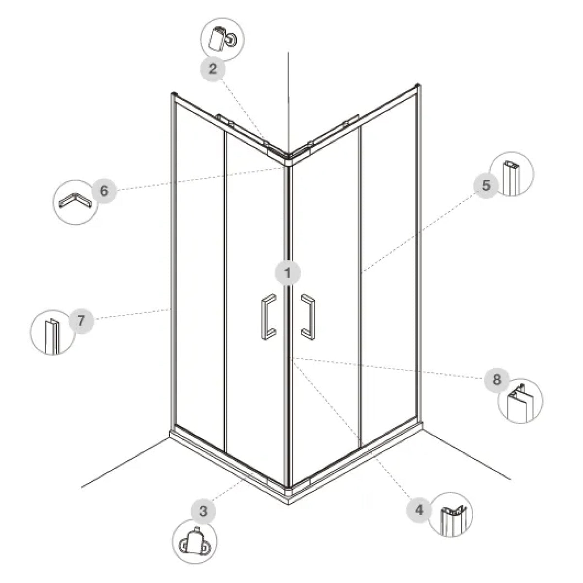 RICAMBISTICA BOX DOCCIA MODELLO TINA 04 - GUARNIZIONE MAGNETICA PER CHIUSURA PORTA