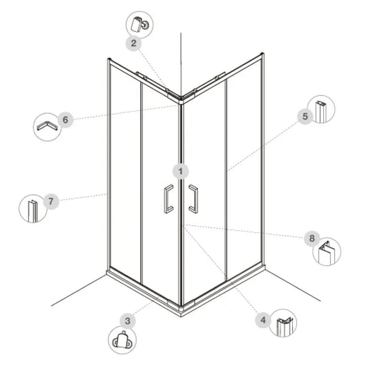 RICAMBISTICA BOX DOCCIA MODELLO TINA 04 - GUARNIZIONE MAGNETICA PER CHIUSURA PORTA