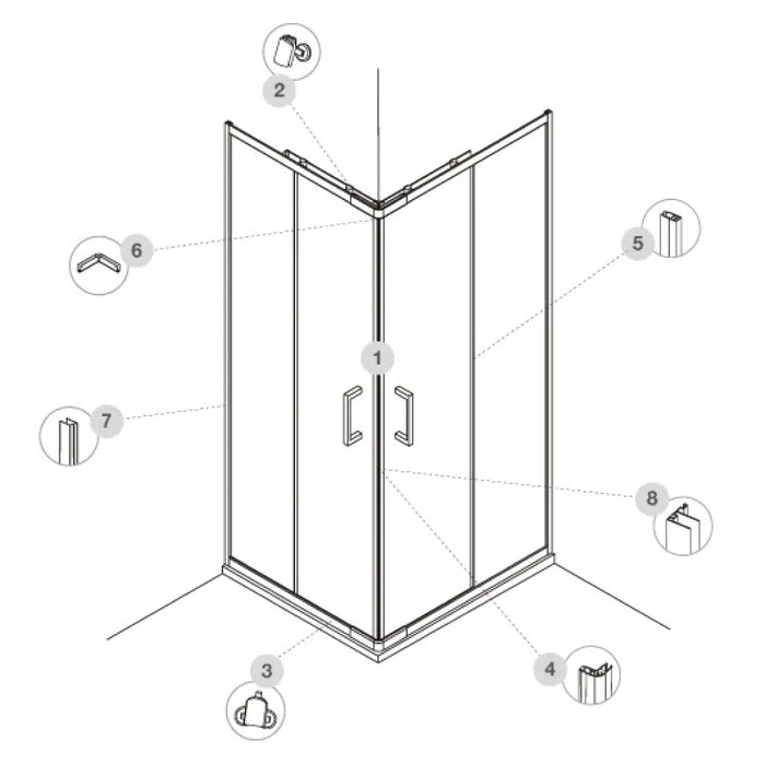 RICAMBISTICA BOX DOCCIA MODELLO TINA 04 - GUARNIZIONE MAGNETICA PER CHIUSURA PORTA