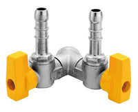 RUBINETTO GAS IN OTTONE A SQUADRO CON FARFALLA PER METANO A DUE VIE 1/2x14   ENOLGAS BONOMI SPA