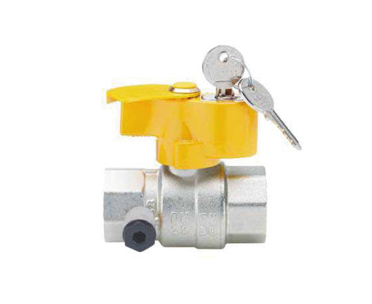 VALVOLA ARRESTO A SFERA IN OTTONE CON FARFALLA - PRESA PRESSIONE E CHIAVE PER GAS FEMMINA FEMMINA 1   ENOLGAS BONOMI SPA