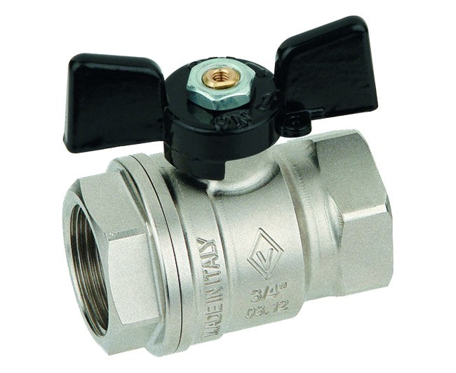 VALVOLA ARRESTO A SFERA IN OTTONE CON FARFALLA FEMMINA FEMMINA 1   VALVOSANITARIA BUGATTI S.P.A.