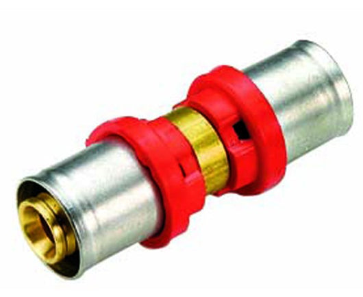 RACCORDO DIRITTO INTERMEDIO RIDOTTO PER TUBO MULTISTRATO A PRESSARE MODELLO AL-COBRAPEX Ø40X32   TIEMME RACCORDERIE SPA