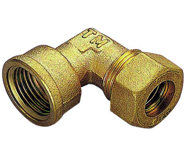 RACCORDO CURVO FEMMINA CON TENUTA O-RING PER TUBO RAME MODELLO 1300 1/2 ø16   TIEMME RACCORDERIE SPA