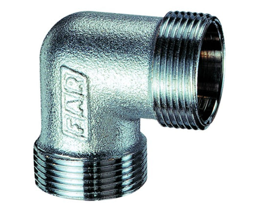 RACCORDO CURVO INTERMEDIO IN OTTONE CROMATO 22X22 C/KIT RAME M 24X19   FAR RUBINETTERIE