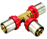 RACCORDO A T INTERMEDIO RIDOTTO PER TUBO MULTISTRATO A PRESSARE MODELLO AL-COBRAPEX ø26X26X20   TIEMME RACCORDERIE SPA