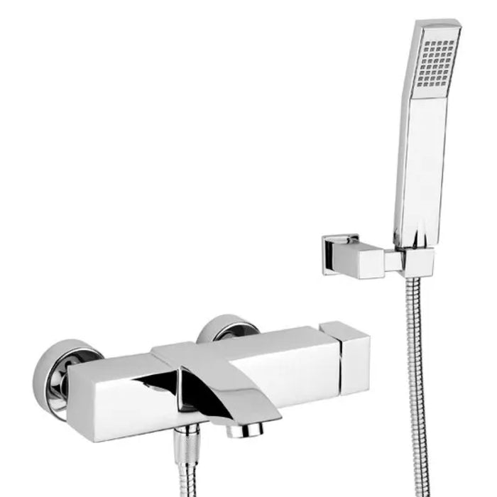 Rubinetto miscelatore monocomando vasca esterno con doccia serie level  C/attacco duplex e flessibile mt 1,5  Rubinetteria paffoni spa