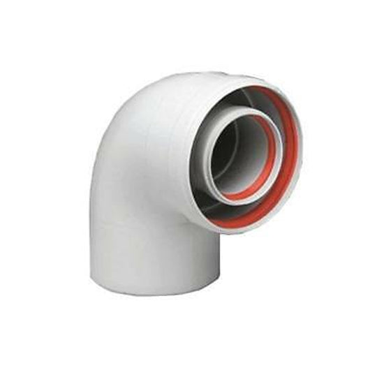 CURVA COASSIALE 90  ° DI PARTENZA PER SCALDABAGNO TIRAGGIO FORZATO  EE ¸ 60/100   BAXI SPA