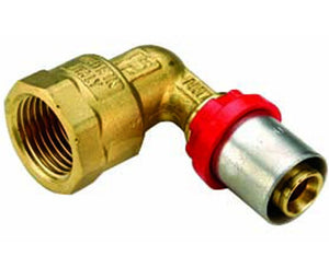 RACCORDO CURVO FEMMINA PER TUBO MULTISTRATO A PRESSARE MODELLO AL-COBRAPEX 1/2 ø16   TIEMME RACCORDERIE SPA