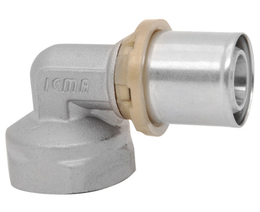 RACCORDO CURVO FEMMINA PER TUBO MULTISTRATO A PRESSARE MODELLO SEMPITER 3/4 Ø16X2   ICMA  S.P.A.