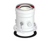 PARTENZA VERTICALE COASSIALE CON ISPEZIONE BIANCA ø60/100