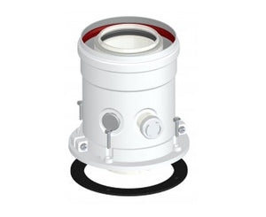 PARTENZA VERTICALE COASSIALE CON ISPEZIONE BIANCA ø60/100