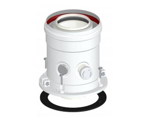 PARTENZA VERTICALE COASSIALE CON ISPEZIONE BIANCA ø60/100