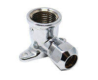 RACCORDO CURVO FEMMINA FLANGIATO A TENUTA PTFE PER TUBO RAME CROMATO SERIE 6900 1/2X Ø12   PETTINAROLI