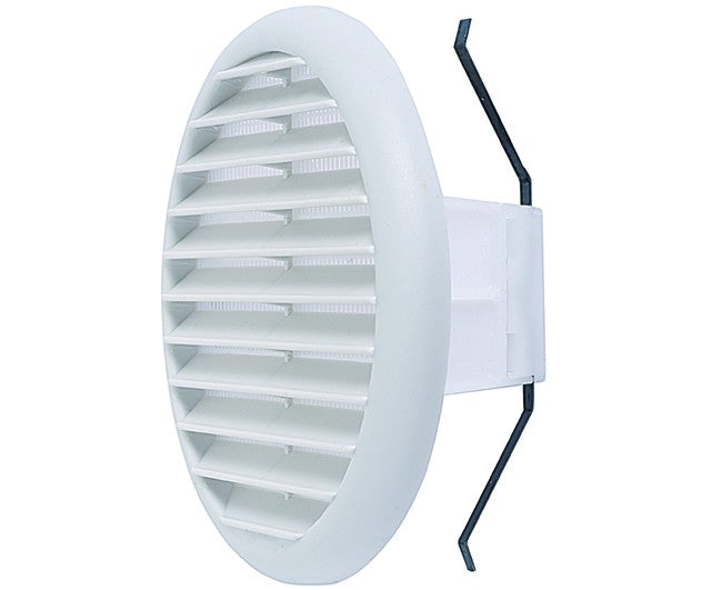 GRIGLIA CIRCOLARE UNIVERSALE IN MATERIALE TERMOPLASTICO CON MOLLE RECLINABILI A 90  ° BIANCA  EE ¸80/125   VECAM-CO S.P.A