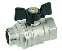 VALVOLA ARRESTO A SFERA IN OTTONE CON FARFALLA MASCHIO FEMMINA 1   VALVOSANITARIA BUGATTI S.P.A.