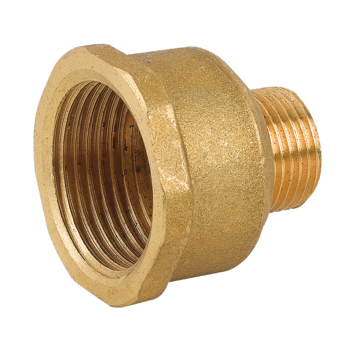 RACCORDO DIRITTO RIDOTTO MASCHIO/FEMMINA IN OTTONE GIALLO SERIE 1500 F 1/2 X M 1/4    PETTINAROLI