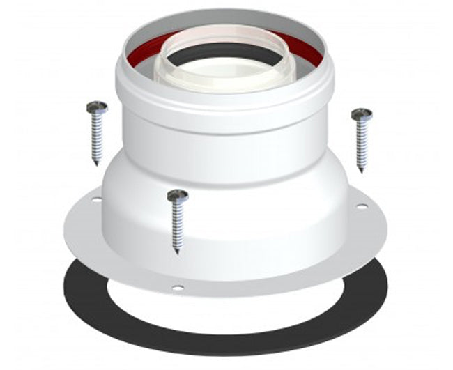 PARTENZA VERTICALE COASSIALE CON ISPEZIONE BIANCA ø60/100