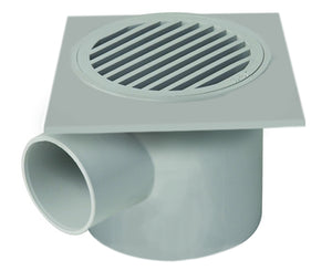 SIFONETTO USCITA ORIZZONTALE C/GRIGLIA IN PVC 100X100 MM - ø40   NICOLL S.R.L.