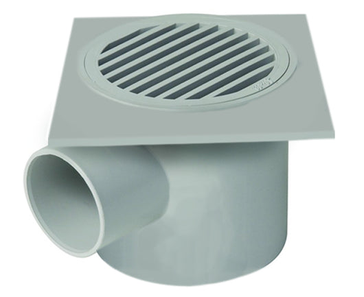 SIFONETTO USCITA ORIZZONTALE C/GRIGLIA IN PVC 100X100 MM - ø40   NICOLL S.R.L.