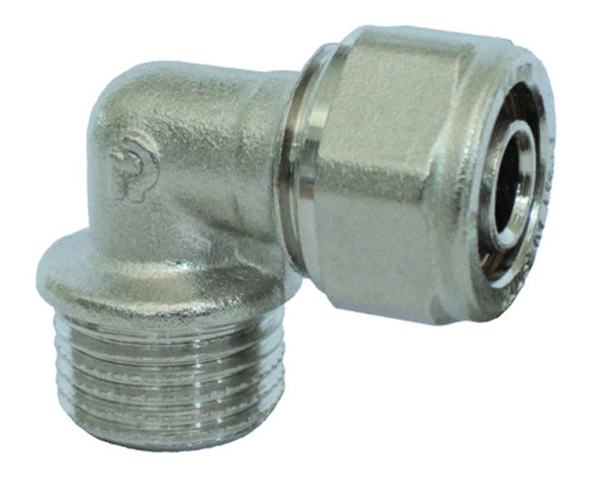 RACCORDO CURVO MASCHIO PER TUBO MULTISTRATO COMPLETO DI KIT 3/4 Ø20    PETTINAROLI