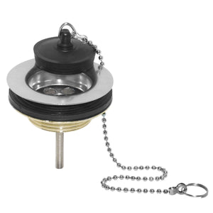 Piletta Gattinara in ottone cromato per lavello tappo in gomma e catena senza troppo pieno TEA