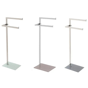 PIANTANA PORTASCIUGAMANI IN ACCIAIO CROMATO DIM. CM(LXPXH):28X20X86  GRIGIO  Idroweb