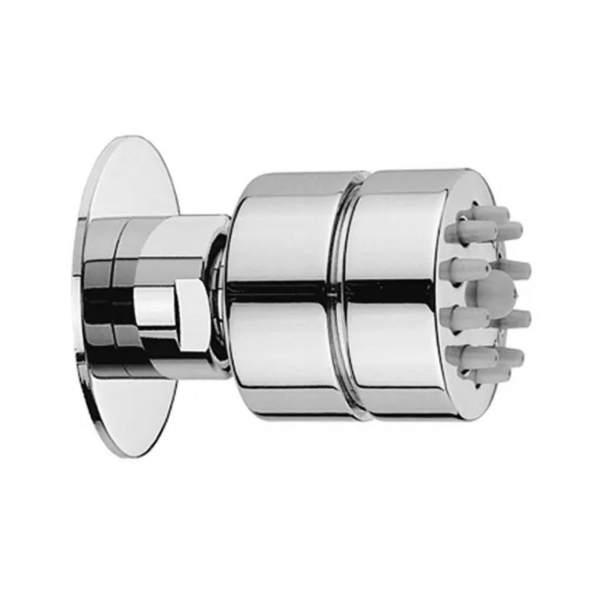 SOFFIONE LATERALE TONDO IN OTTONE CROMATO 1/2 1 GETTO   BOSSINI SRL