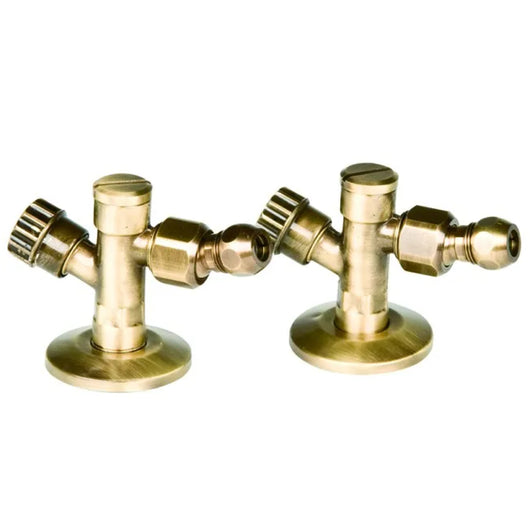 COPPIA RUBINETTO SOTTOLAVABO A VITONE CON FILTRO E SNODO COLORATO DORATO   PORTA & BINI RUBINETTERIE SNC