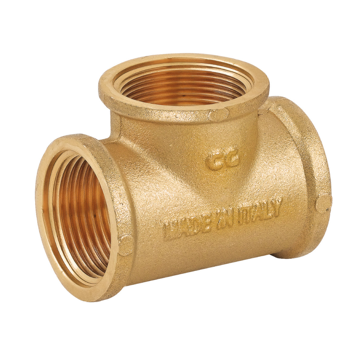 RACCORDO A T INTERMEDIO IN OTTONE GIALLO SERIE 1500 1   TIEMME RACCORDERIE SPA