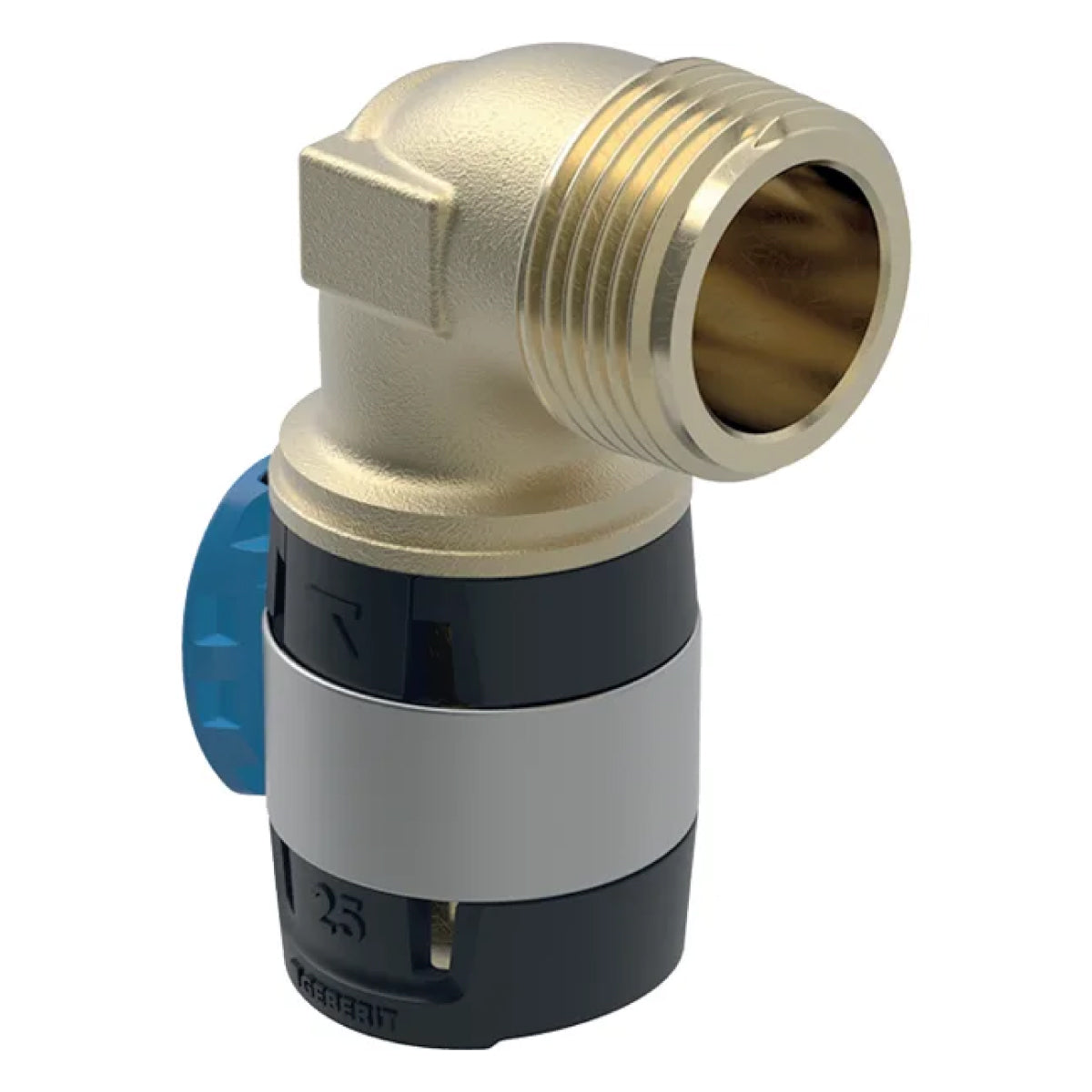 CURVA DI PASSAGGIO 90  ° FLOWFIT CON FILETTO MASCHIO PER MULTISTRATO A PRESSARE 1/2  EE ¸16MM   GEBERIT