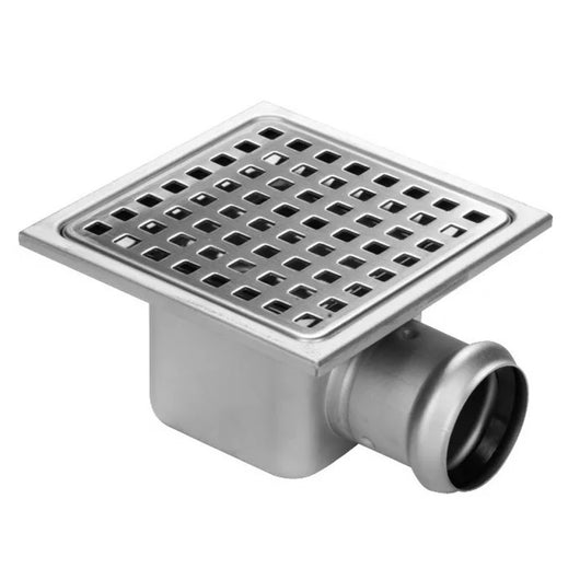 PILETTA IN ACCIAIO INOX 304 150x150 MM USC. ORIZZONTALE ø50   GEBO ITALIA Srl