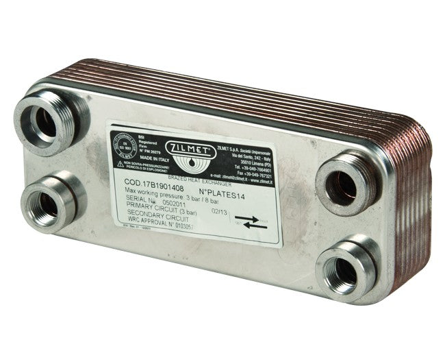 SCAMBIATORE SALDOBRASATO PER CALDAIA MURALE PIASTRE 14   ZILMET SPA