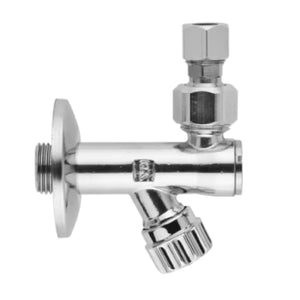 RUBINETTO SOTTOLAVABO A VITONE IN OTTONE CROMATO CON FILTRO E SNODO 1/2   ZAGI S.R.L.