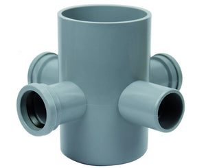 Pozzetto a pavimento alto 4 vie innesto in pp  ?100 h= 17cm   Idroweb