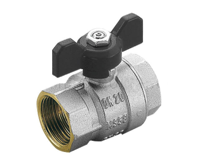 VALVOLA ARRESTO A SFERA IN OTTONE CON FARFALLA FEMMINA FEMMINA 1/2   TIEMME RACCORDERIE SPA