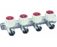 COLLETTORE MODULARE CON ARRESTI MANUALI IN OTTONE MASCHIO FEMMINA PER IMPIANTI SANITARI 3/4x3 VIE   ARTECLIMA S.R.L.