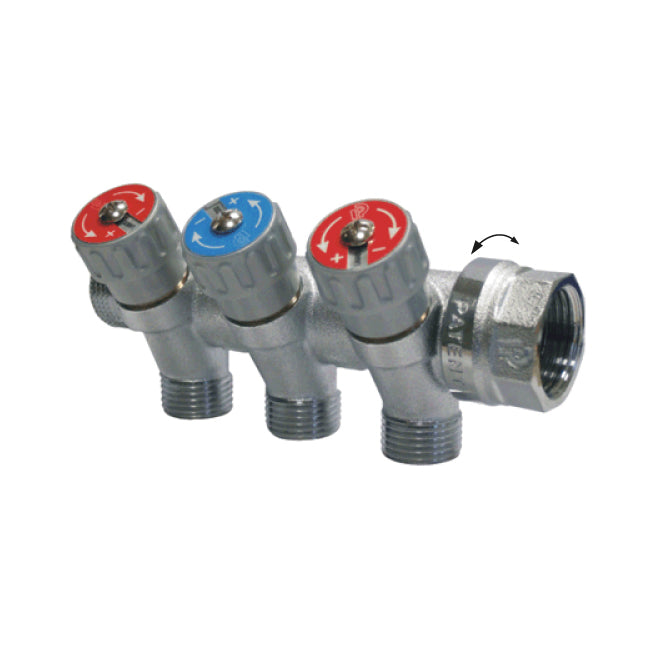 COLLETTORE LINEARE IN OTTONE PER SANITARI MASCHIO FEMMINA MODELLO MIKI 3/4X4 VIE  PETTINAROLI