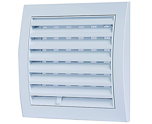 GRIGLIA QUADRA CON RETE IN ABS BIANCA 150X150 MM - IMBOCCO ø100   VECAM-CO S.P.A