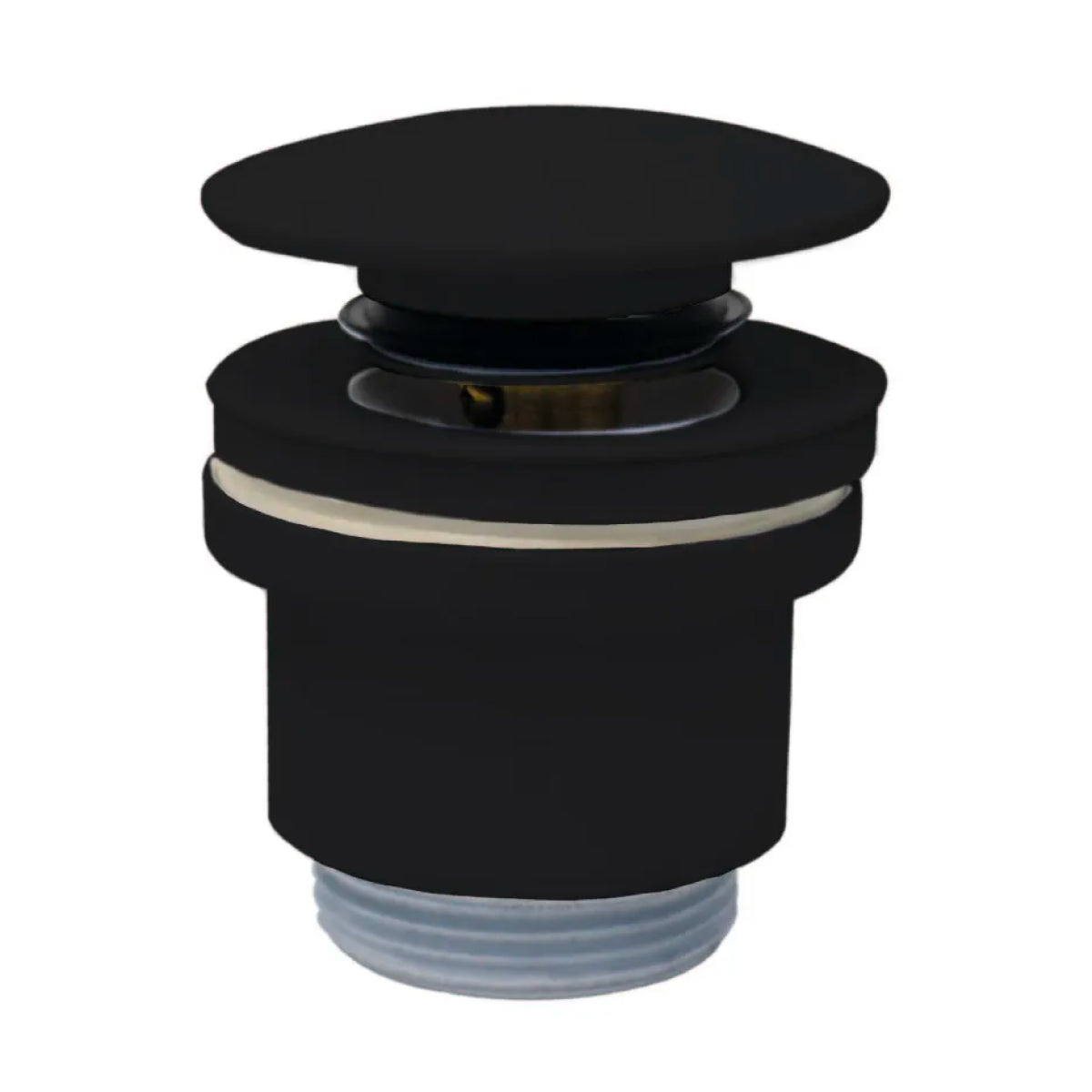 PILETTA CLICK CLACK IN OTTONE NERO CON TAPPO IN CERAMICA NERO OPACO E VITE CENTRALE 11/4   Idroweb